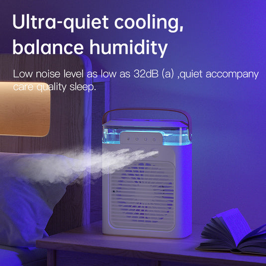 Summer fan humidification USB three-hole spray mini cold air fan