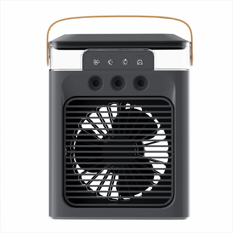 Load image into Gallery viewer, Summer fan humidification USB three-hole spray mini cold air fan
