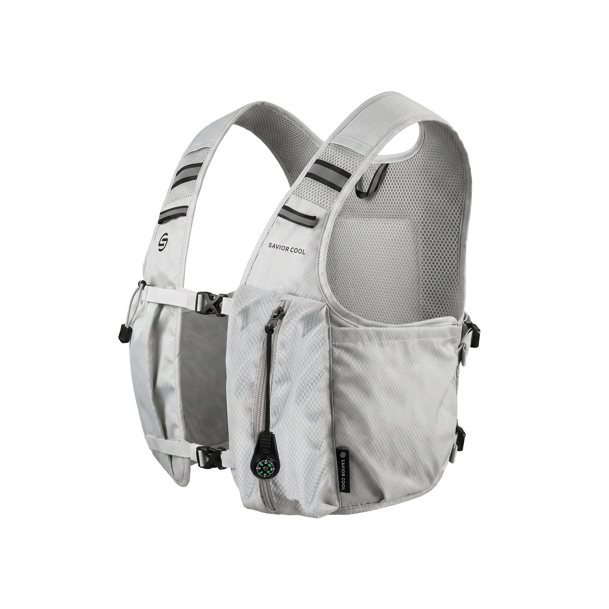 Pearl White 3-Ice-Pack Cooling Hydration Vest Backpack