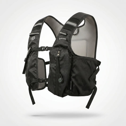 Midnight Black 3-Ice-Pack Cooling Hydration Vest Backpack