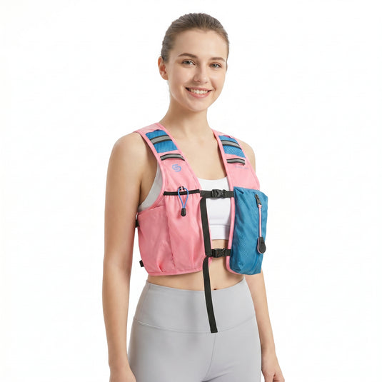 Pink Blue 3-Ice-Pack Cooling Hydration Vest Backpack