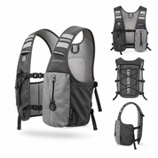 Charcoal Gray 3-Ice-Pack Cooling Hydration Vest Backpack