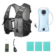 Charcoal Gray 3-Ice-Pack Cooling Hydration Vest Backpack