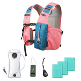 Pink Blue 3-Ice-Pack Cooling Hydration Vest Backpack