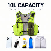 Neon Green 3-Ice-Pack Cooling Hydration Vest Backpack