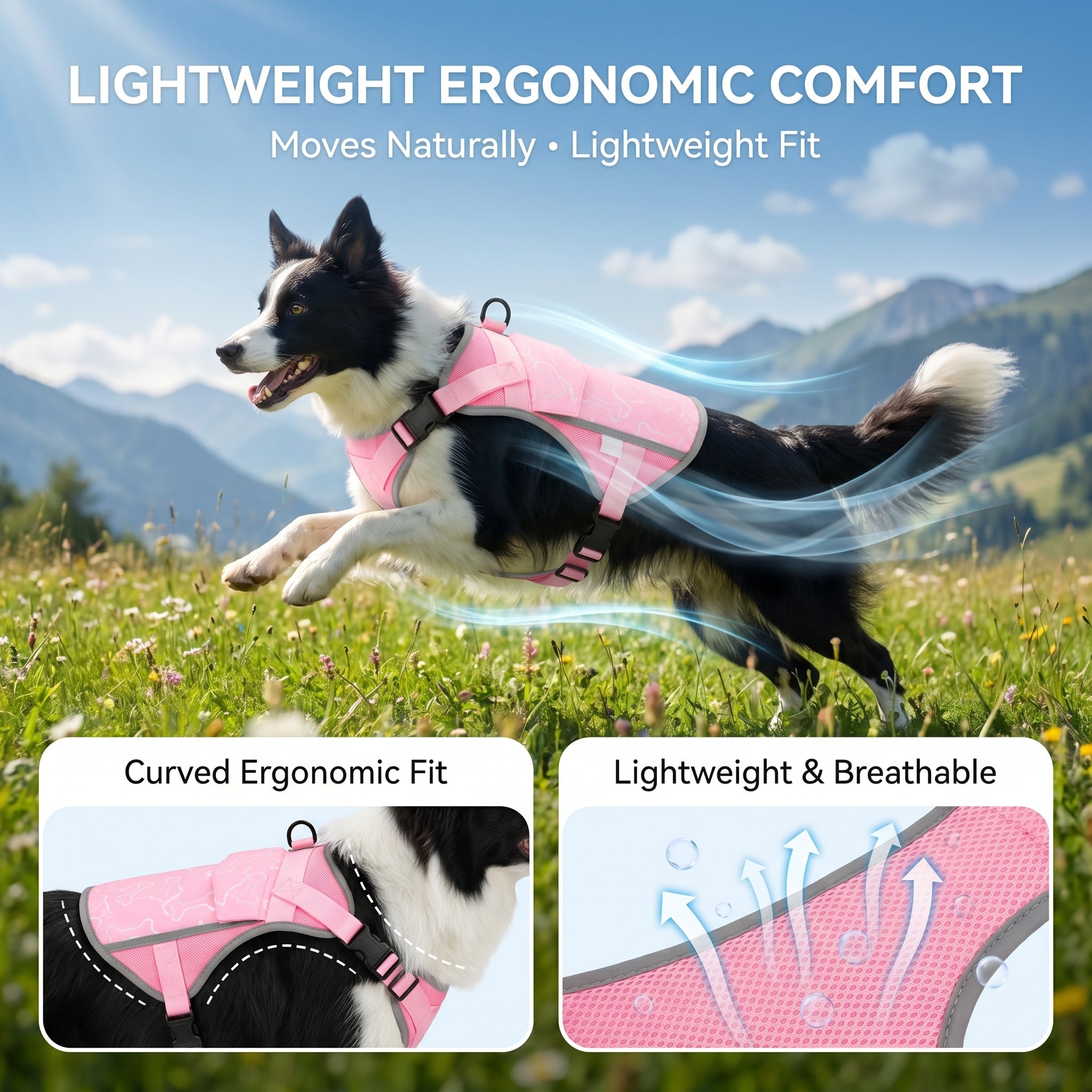 Pink Meadow Cooling Dog Vest