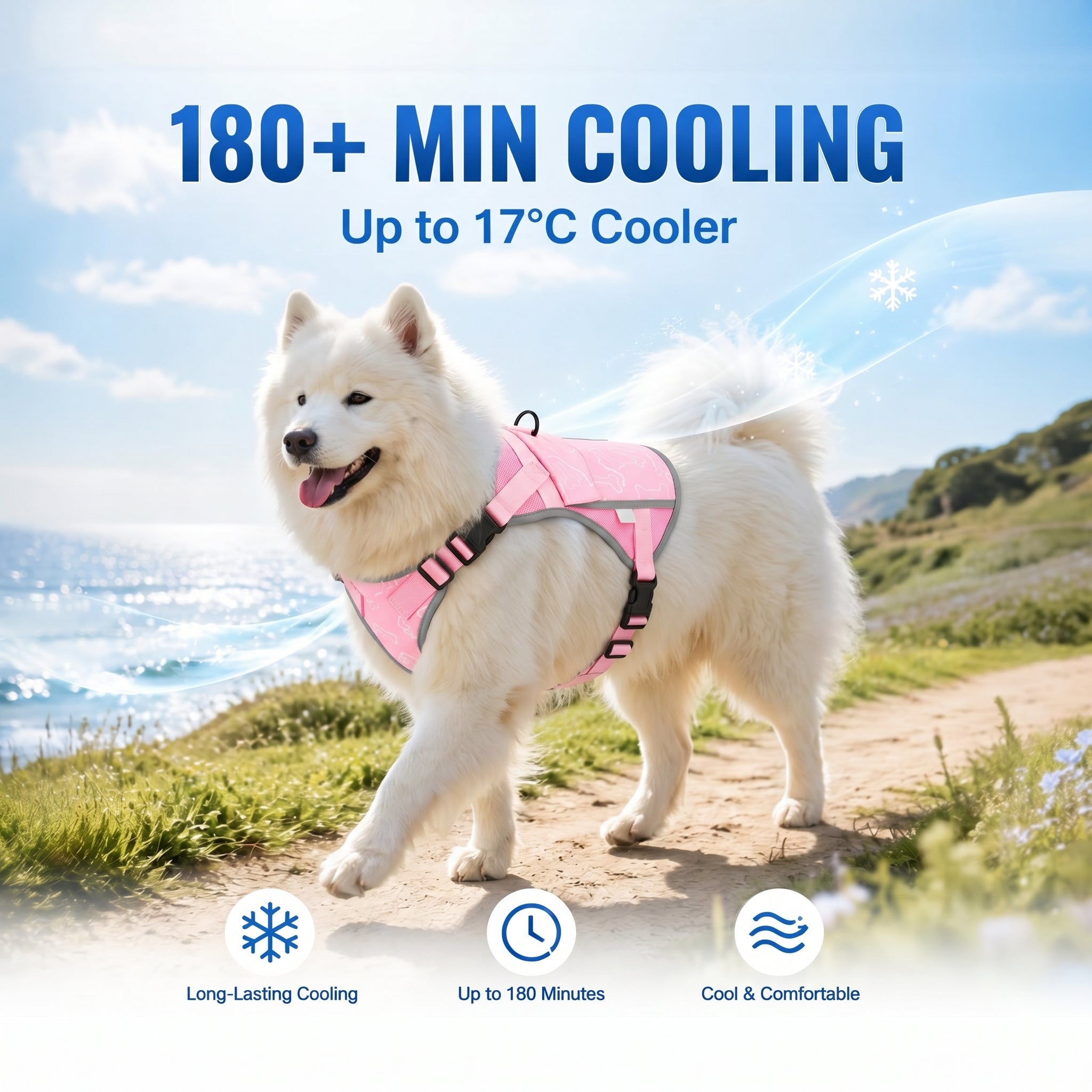 Pink Meadow Cooling Dog Vest