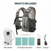 Charcoal Gray 3-Ice-Pack Cooling Hydration Vest Backpack