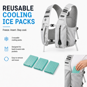 Pearl White 3-Ice-Pack Cooling Hydration Vest Backpack
