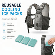 Charcoal Gray 3-Ice-Pack Cooling Hydration Vest Backpack
