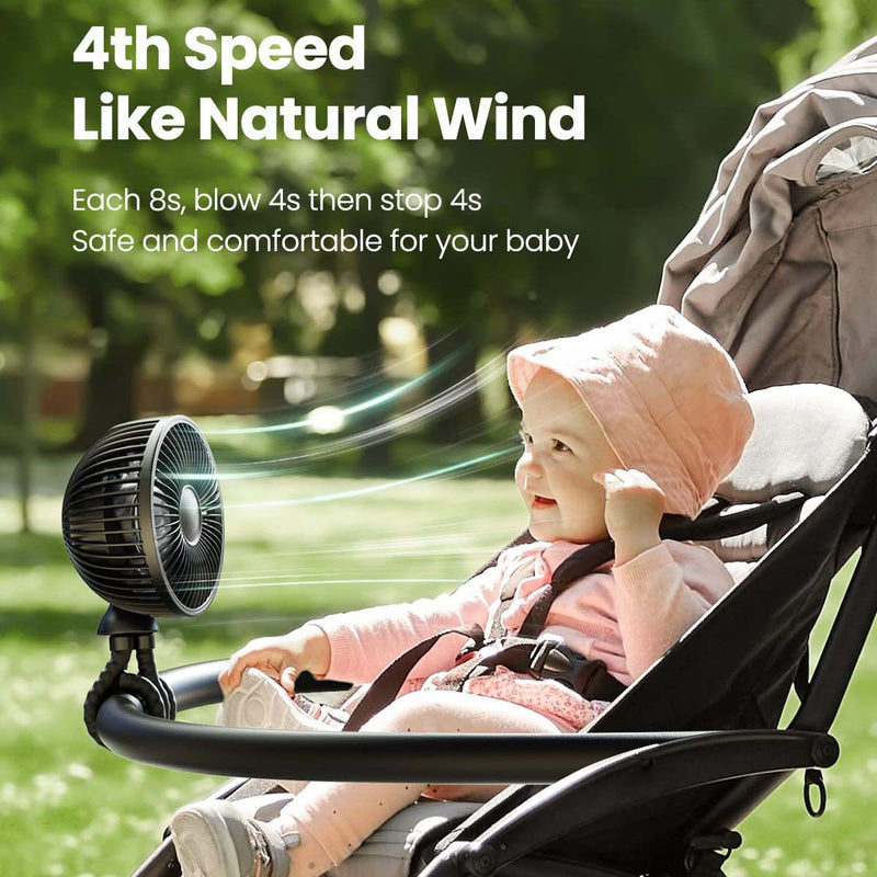 Load image into Gallery viewer, Portable fan USB charging baby stroller fan bicycle clip fan leafless octopus fan
