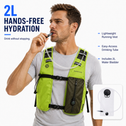 Neon Green 3-Ice-Pack Cooling Hydration Vest Backpack