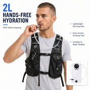 Midnight Black 3-Ice-Pack Cooling Hydration Vest Backpack