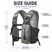 Charcoal Gray 3-Ice-Pack Cooling Hydration Vest Backpack