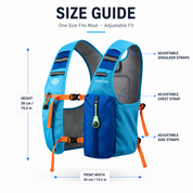 Sky Blue 3-Ice-Pack Cooling Hydration Vest Backpack