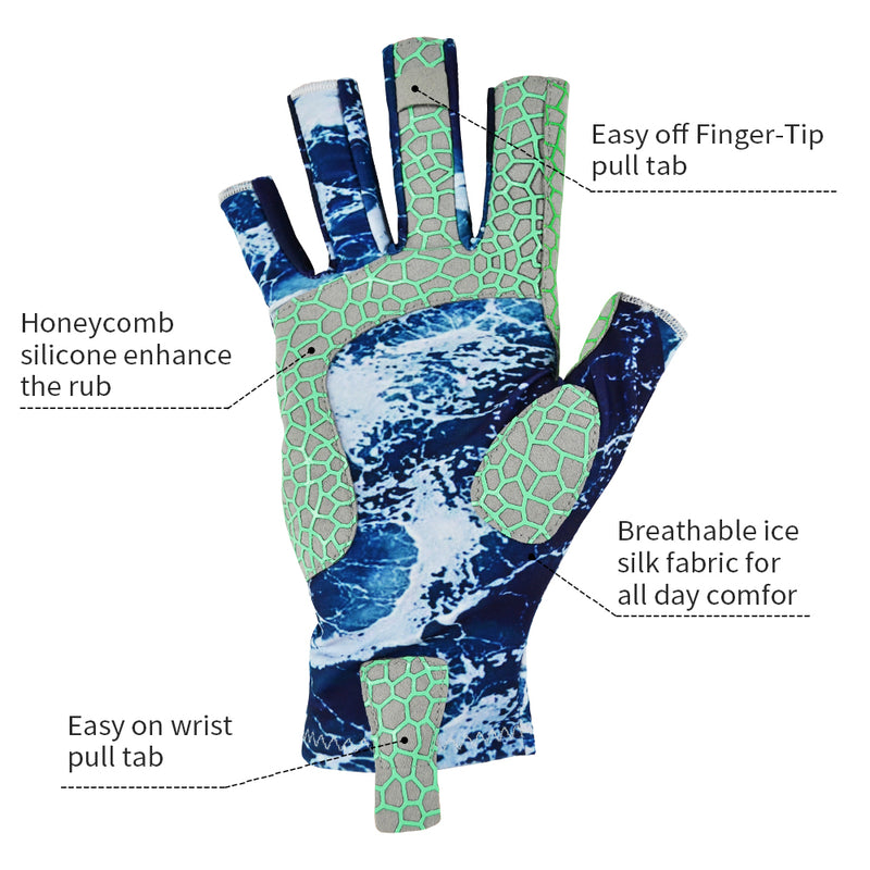 Load image into Gallery viewer, Fishing Gloves with Sun Protection, Uv Protection Silicone Anti-Slip Comfortable and Breathable Fishing Gloves
