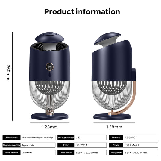 Portable Time Capsule Mosquito Killer Lamp with Intelligent Auto Sensing Mode