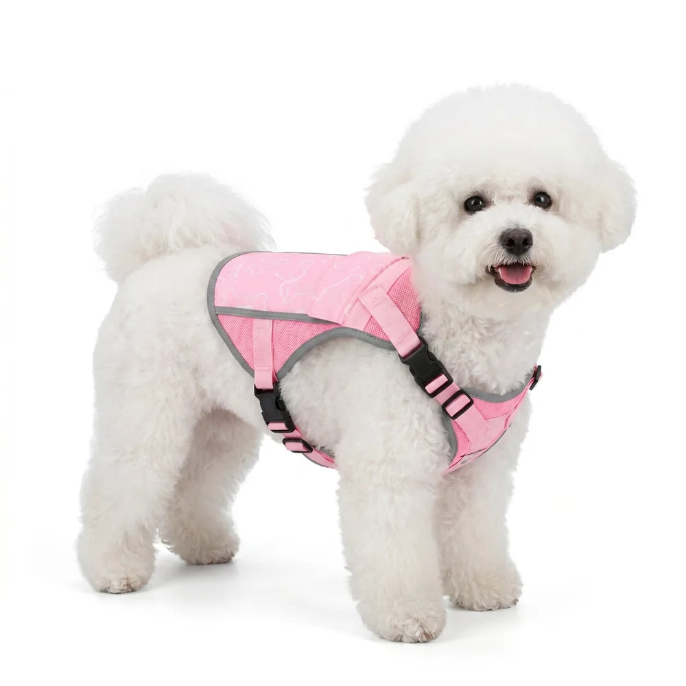 Pink Meadow Cooling Dog Vest detail view
