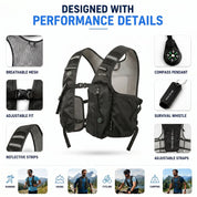 Midnight Black 3 Ice Pack Cooling Vest detail view