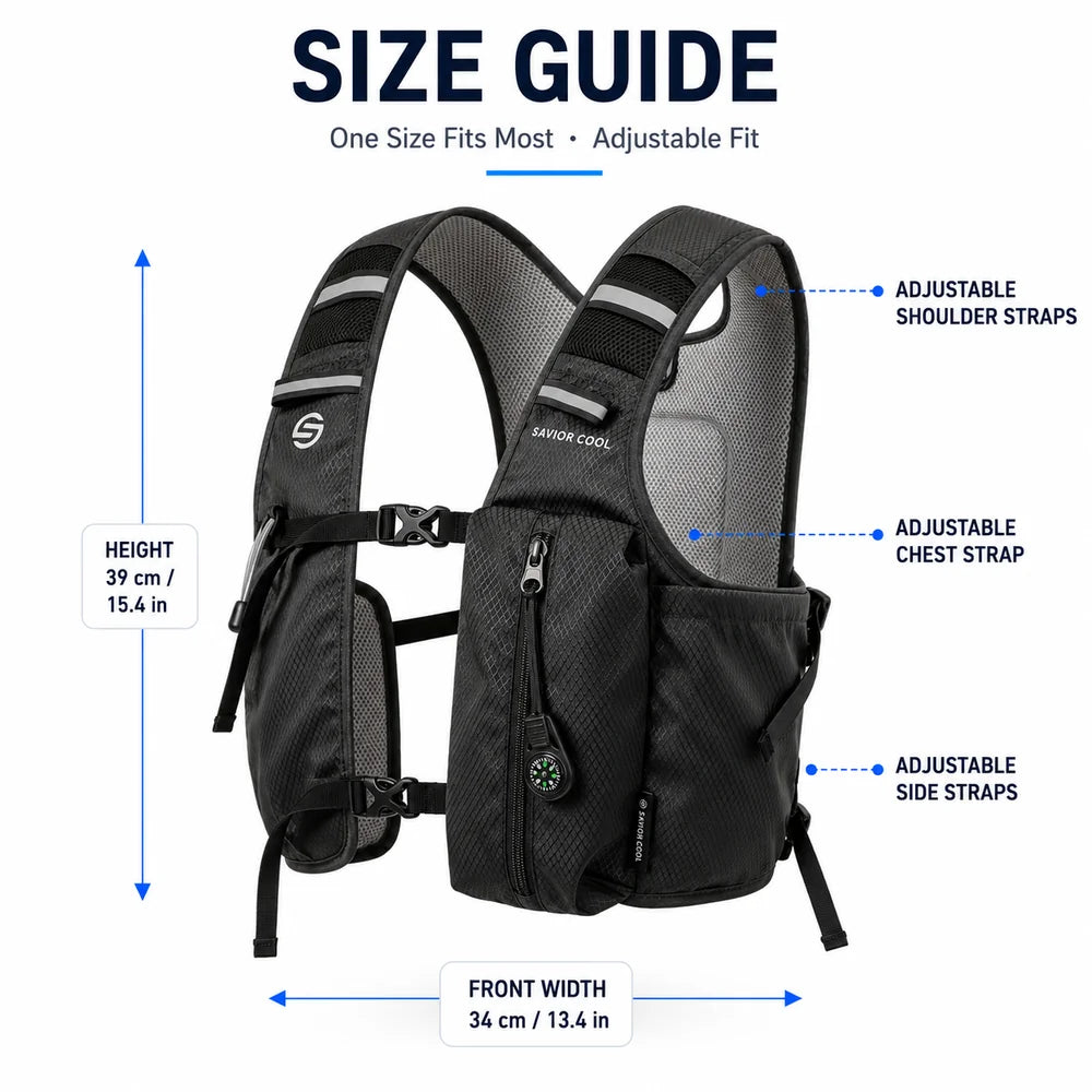 Midnight Black 3 Ice Pack Cooling Vest detail view