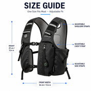 Midnight Black 3 Ice Pack Cooling Vest detail view