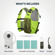 Neon Green 3 Ice Pack Cooling Vest detail view