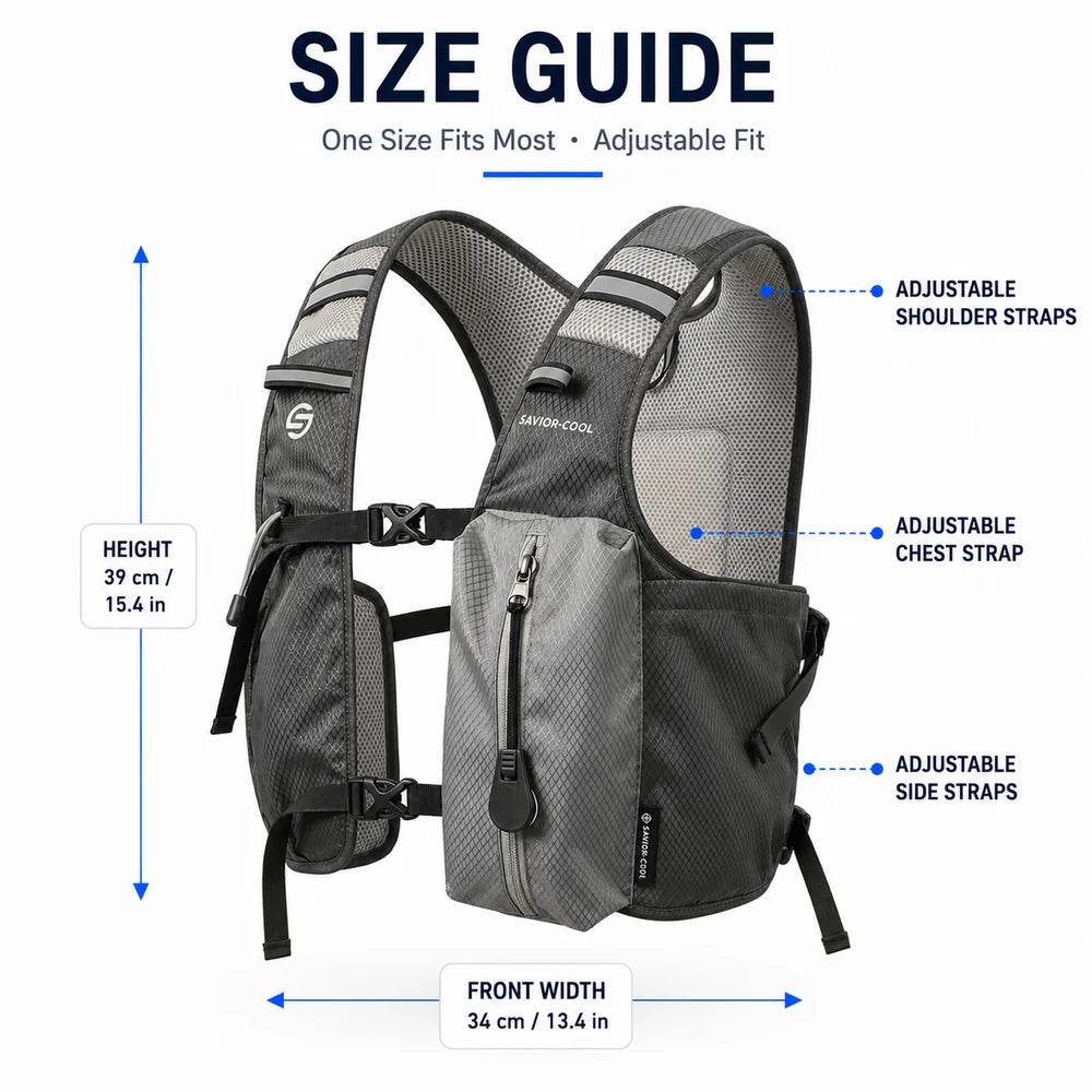 Charcoal Gray 3 Ice Pack Cooling Vest detail view