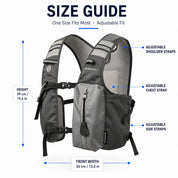 Charcoal Gray 3 Ice Pack Cooling Vest detail view