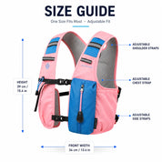 Pink Blue 3 Ice Pack Cooling Vest detail view