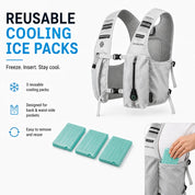 Pearl White 3 Ice Pack Cooling Vest detail view