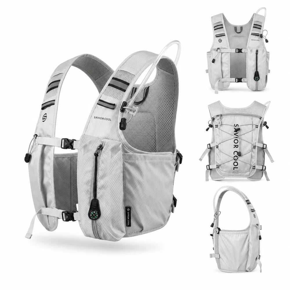 Pearl White 3 Ice Pack Cooling Vest detail view