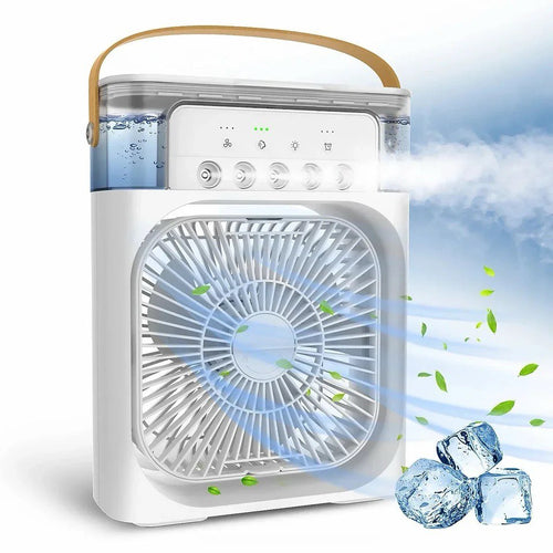 Summer fan humidification USB three-hole spray mini cold air fan