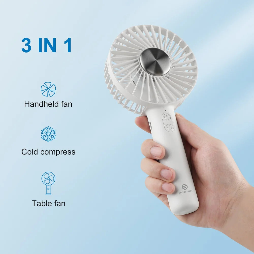 Portable refrigeration handheld fan detail view