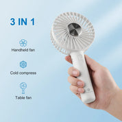 Portable refrigeration handheld fan detail view