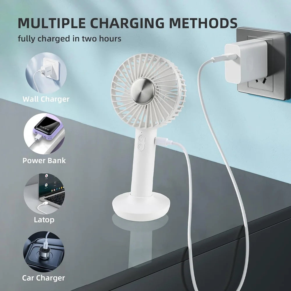 Portable refrigeration handheld fan detail view