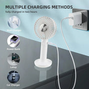 Portable refrigeration handheld fan detail view